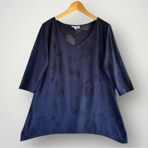 🎉5 for $40🎉 JM Collection Lace Top Blouse Shirt Size L Blue